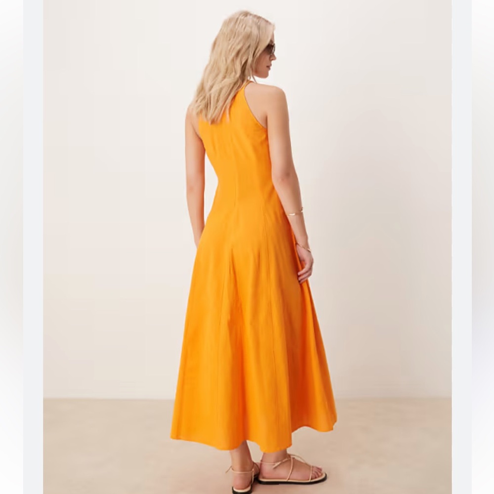 ASOS NWT Vibrant Orange Maxi Dress - Picture 2 of 7
